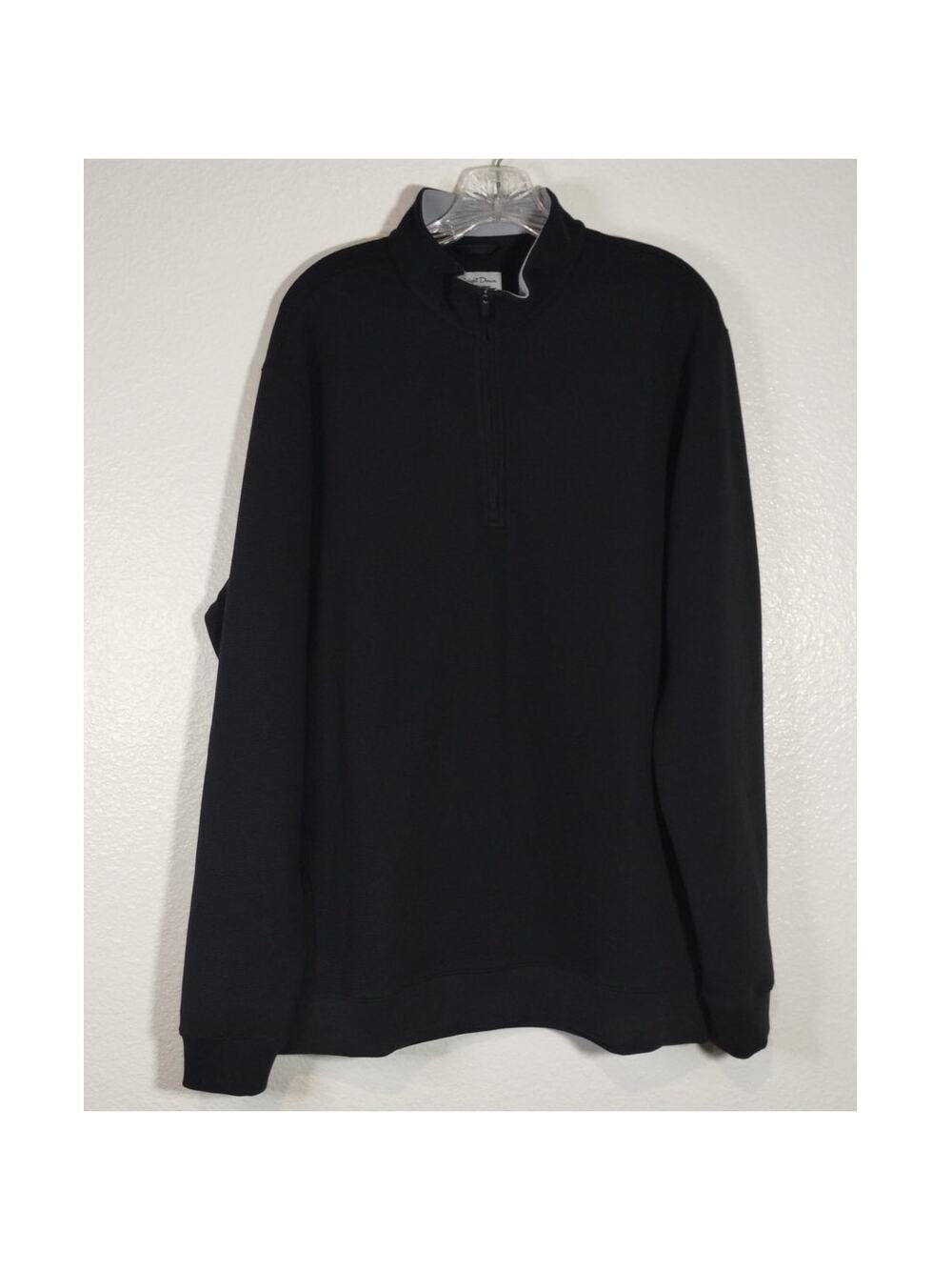 Straight Down Men's Size XL Black Catalina Quarter Zip Classic Fit Golf Sweater